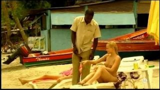 Young blonde white girl with black lover Interracial Vacation fuck